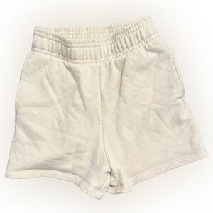 Quilted Knit Elastic Waist Shorts — Cream by Mono B Size Small